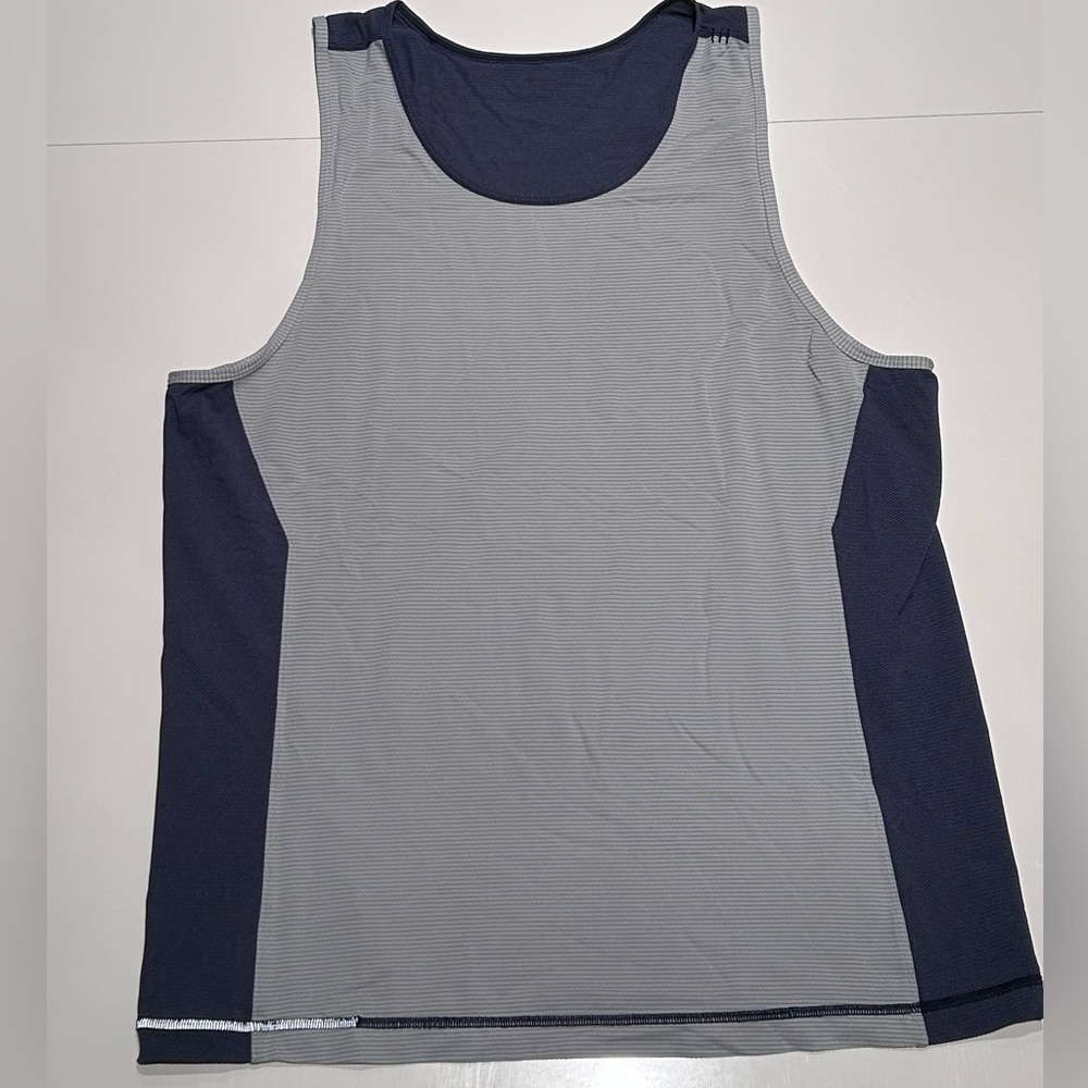 Lululemon Men’s Dark Gray + Stripe Tank Top, Medium